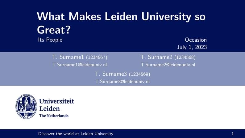 Leiden University Beamer Theme