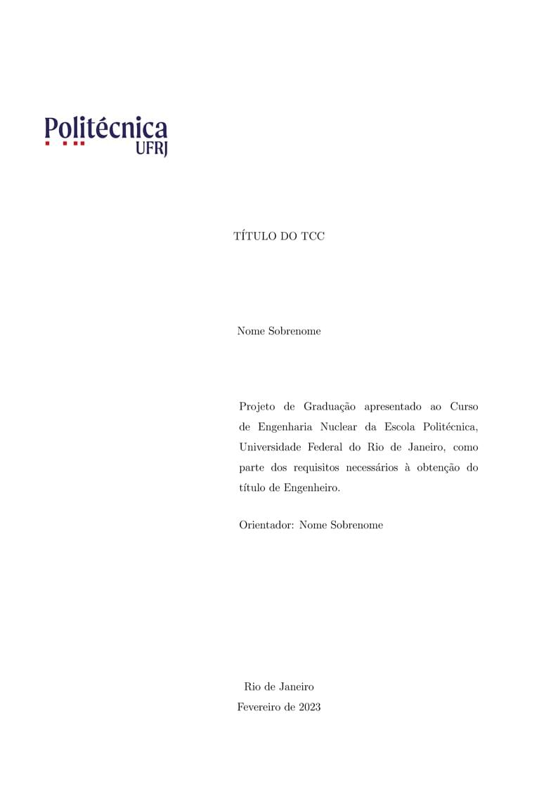 Template Documento TCC - POLI/UFRJ