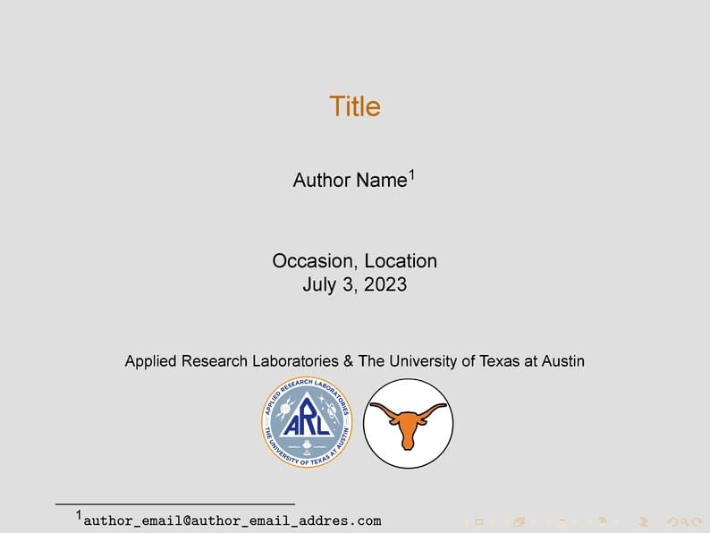 University of Texas at Austin (UT Austin) | Applied Research Laboratories (ARL) gray slides