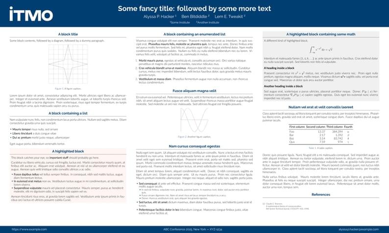 Unofficial Poster Template for ITMO University