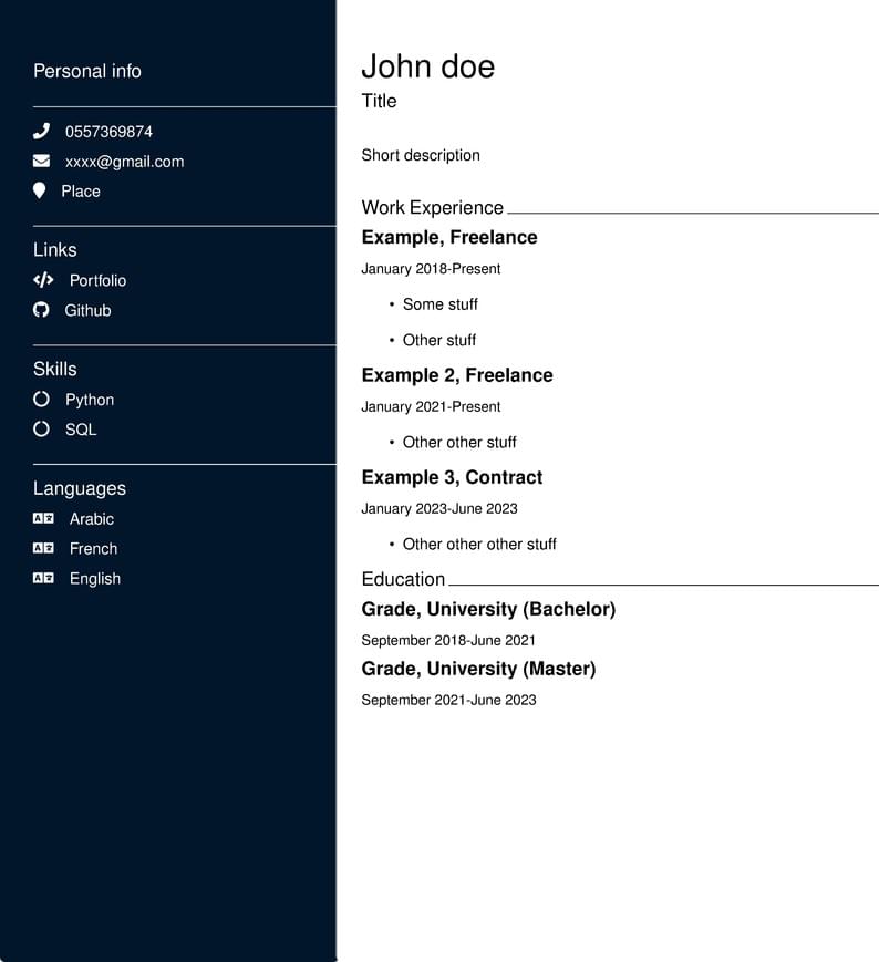Modern CV/Resume template