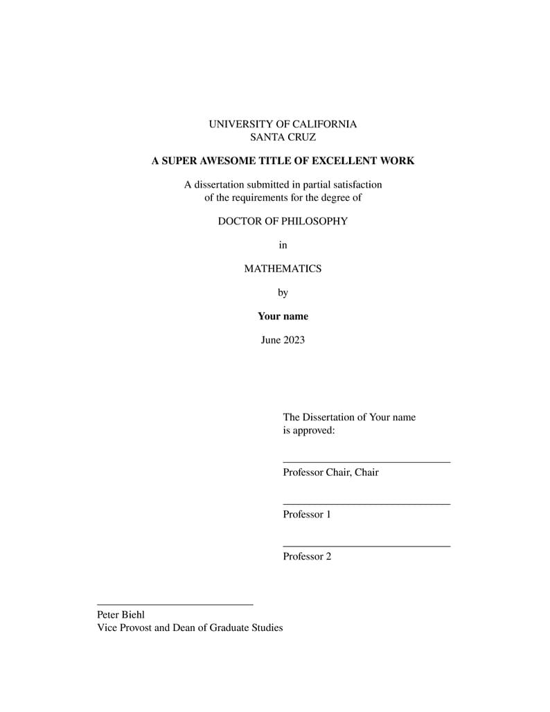 Dissertation Template For UC Santa Cruz