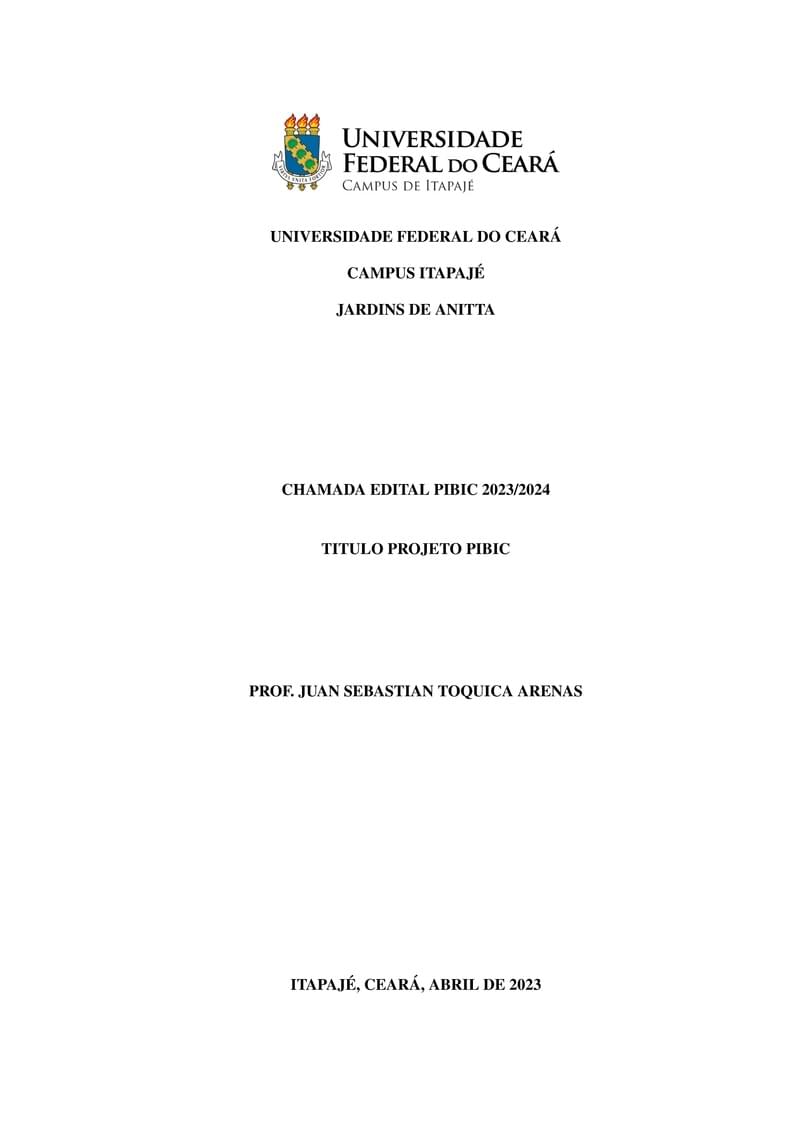 Modelo PIBIC - UFC - Itapajé