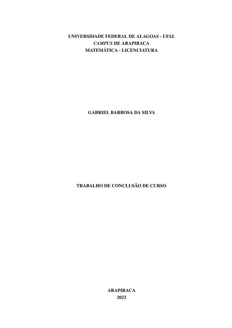 Universidade Federal de Alagoas (UFAL): Mathematics Undergraduate Thesis Template