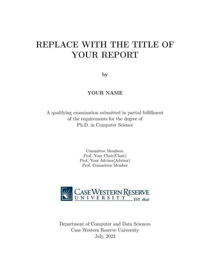 CWRU CDS QE Report (Unofficial)