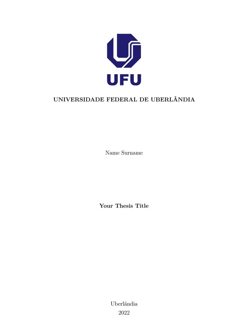 Modelo TCC ABNT Inglês UFU