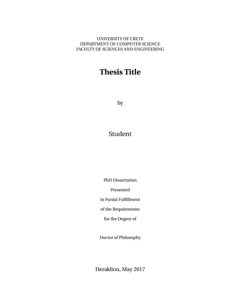 University Of Crete - Computer Science Department - PhD Thesis Template