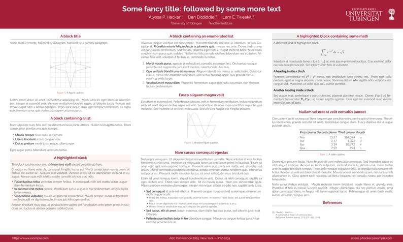 University of Tübingen Academic Poster LaTeX Template