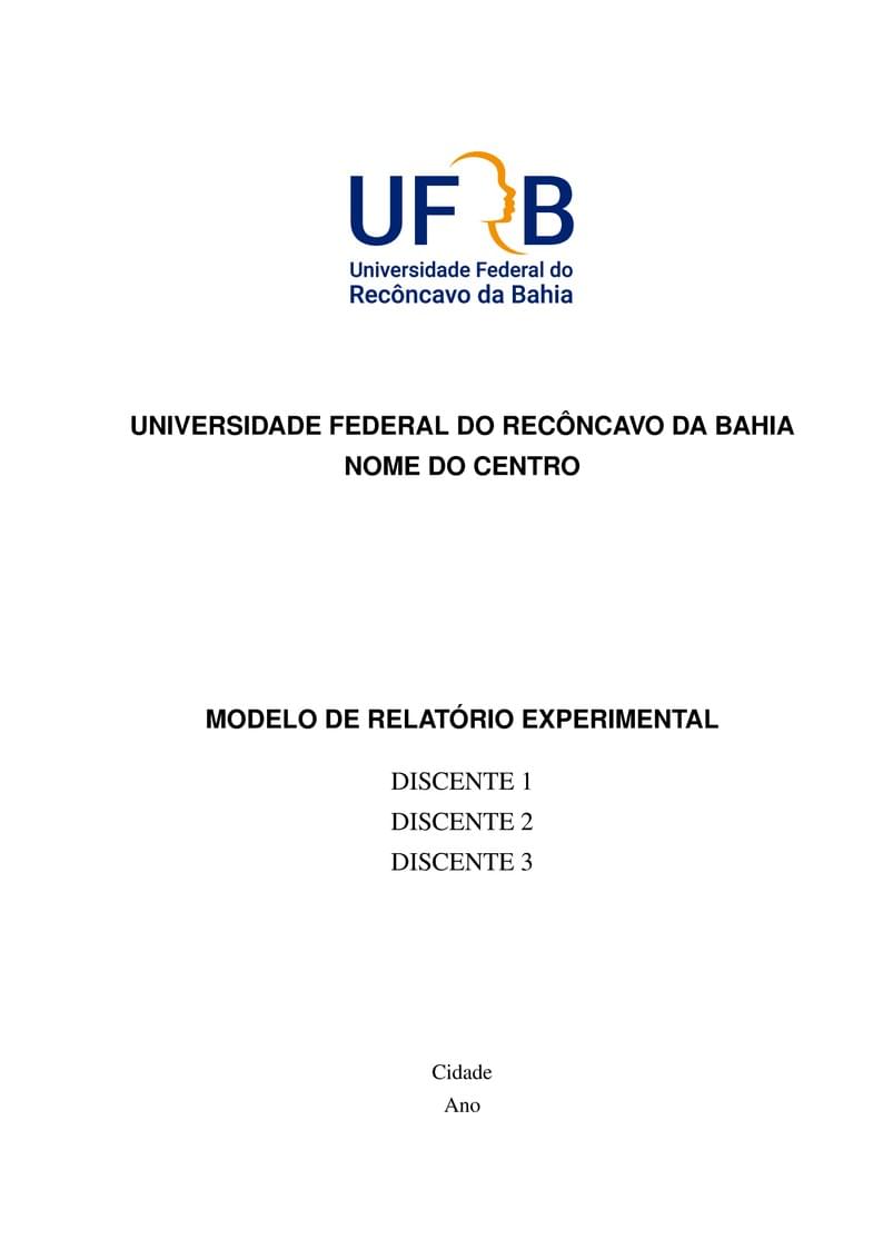 Modelo Relatório Experimental