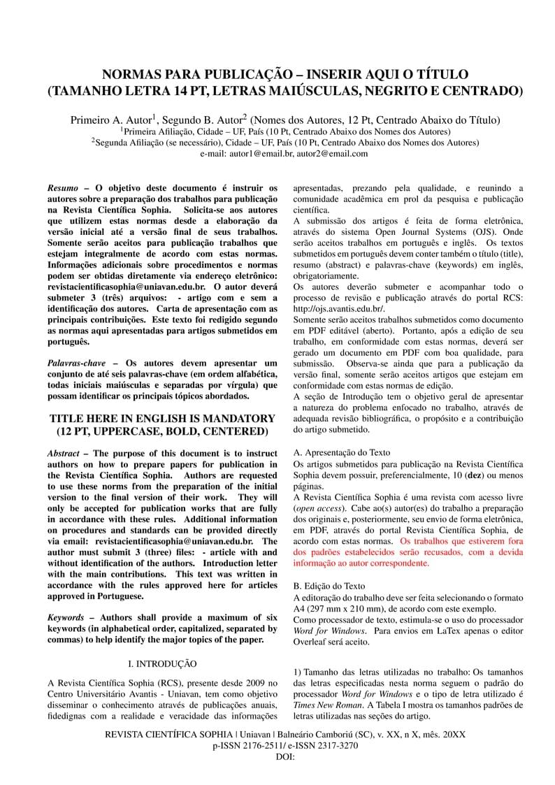 Revista Sophia RCS - Template