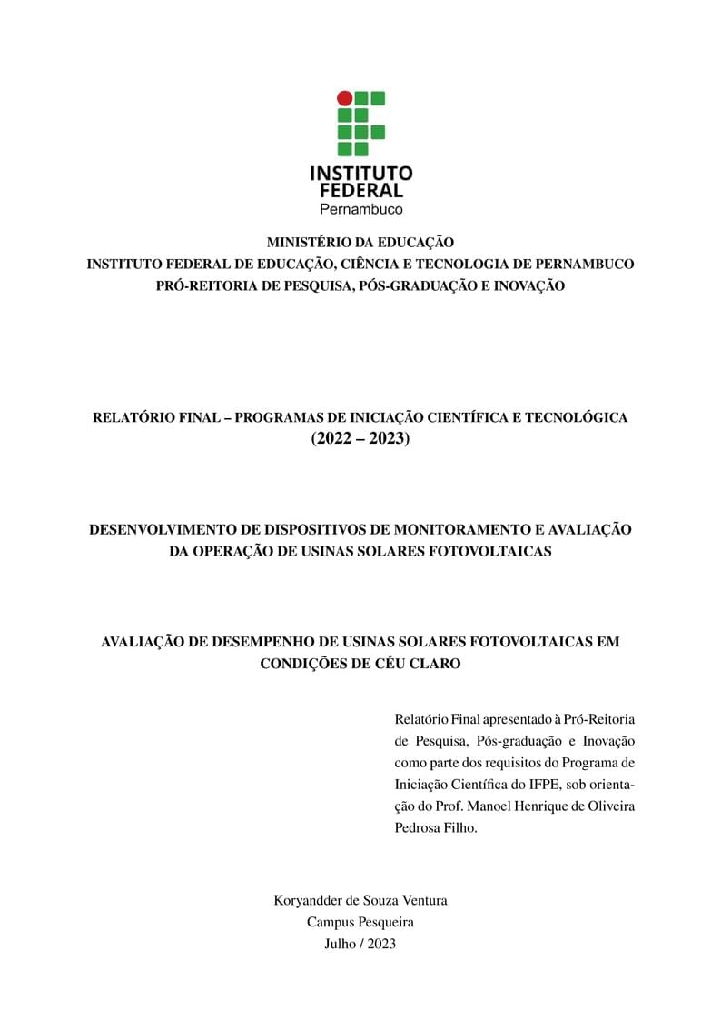 Modelo de Relatório Final PIBIC IFPE v1.0