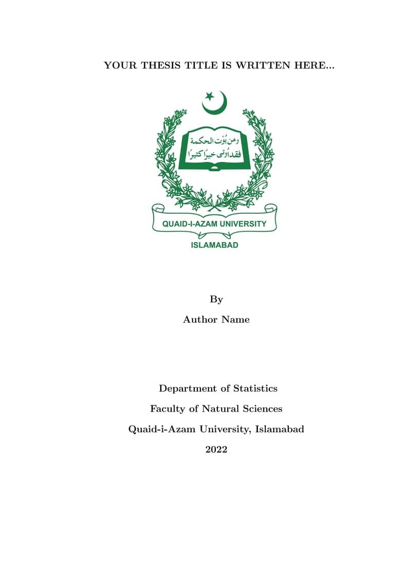Quaid-i-Azam university (QAU) thesis template