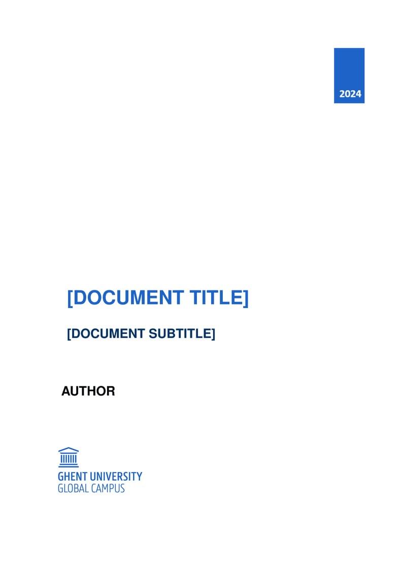 Bachelor's Thesis at Ghent University Global Campus