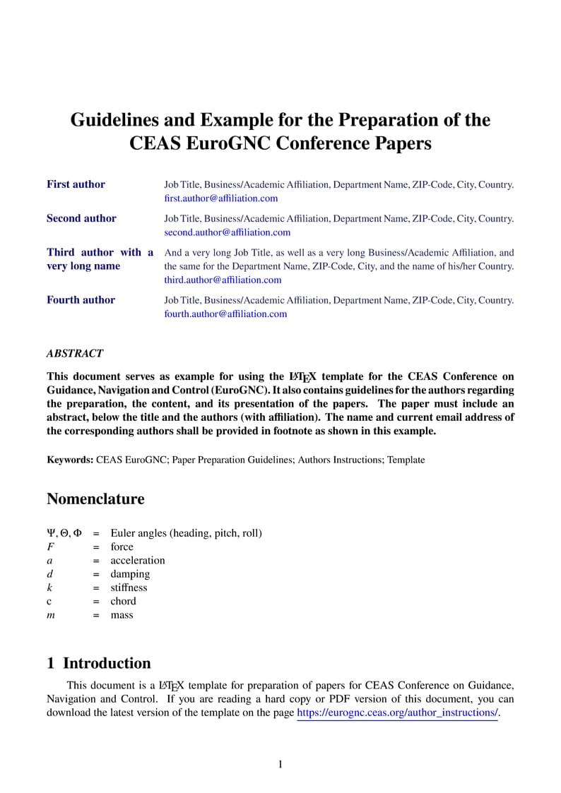 CEAS EuroGNC 2024 - Template