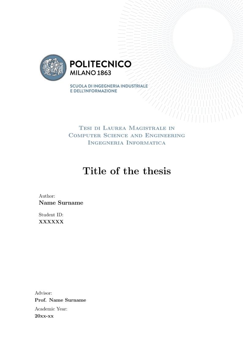 Polimi Thesis in Computer Science and Engineering