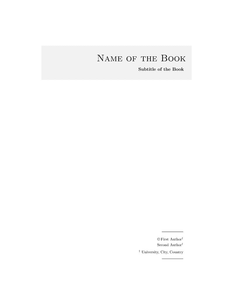 Preprint Book Manuscript Template