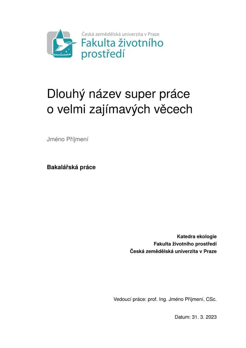 CZU FZP Thesis Template