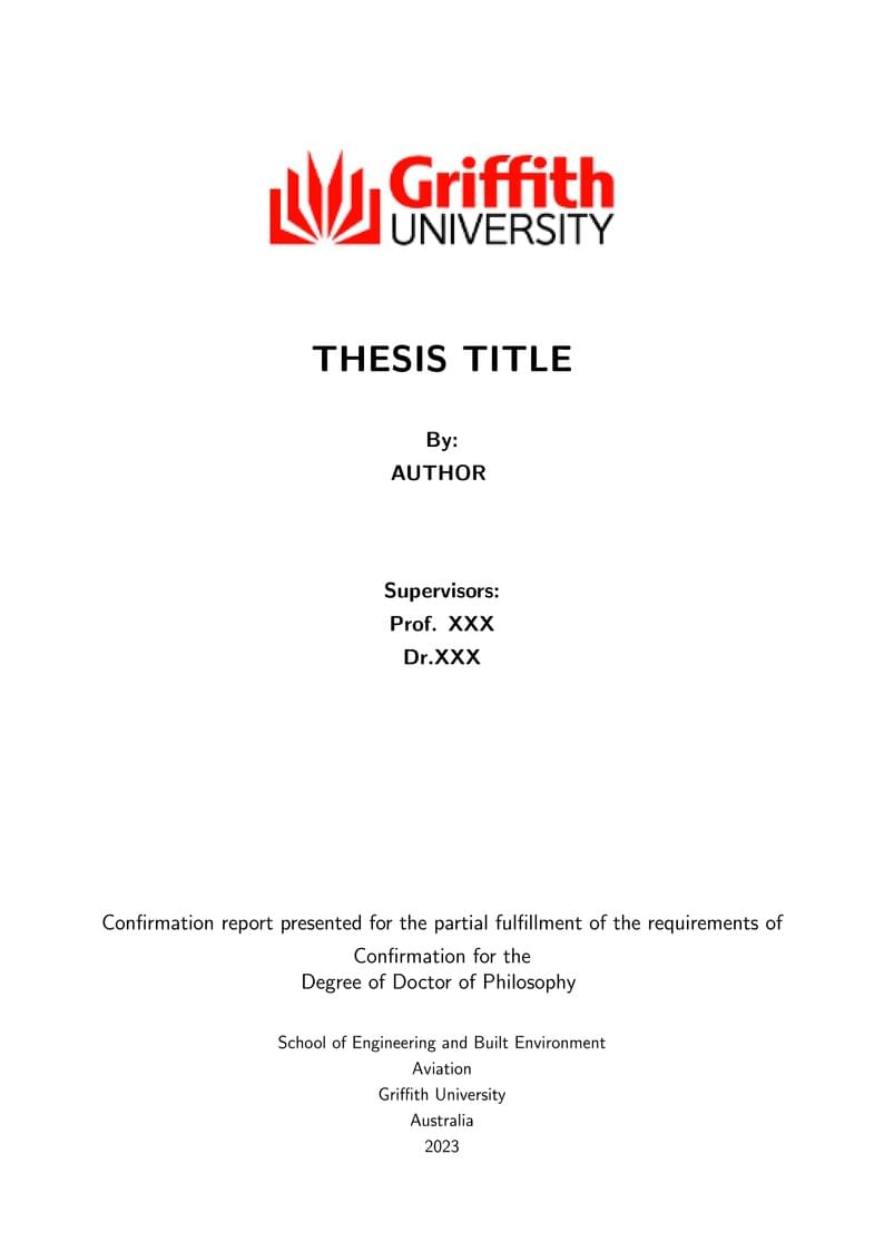 Griffith University Thesis Template