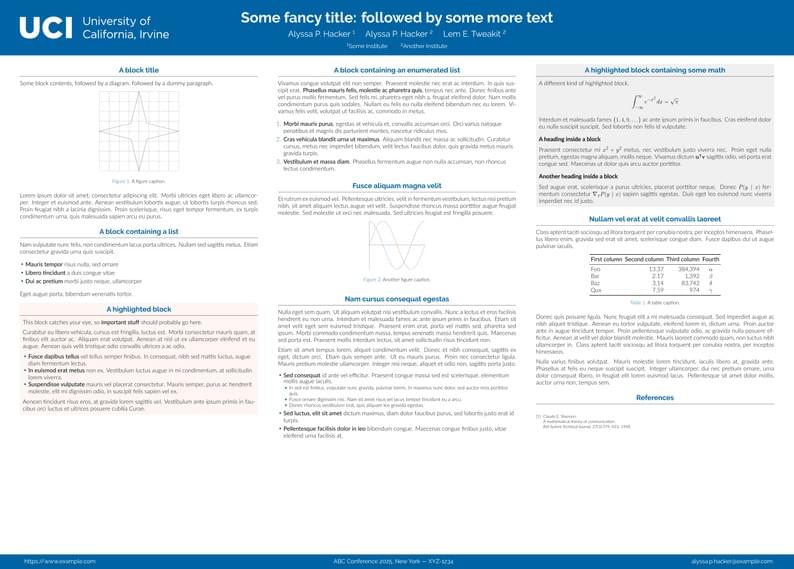 Unofficial Poster Template for UC Irvine