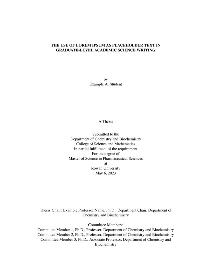 Rowan University Thesis & Dissertation LaTeX Template