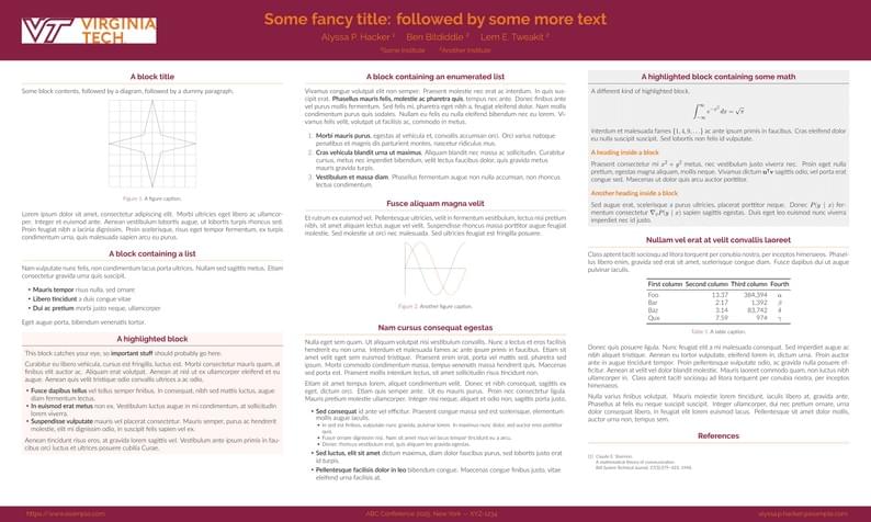 Unofficial Template for Virginia Tech