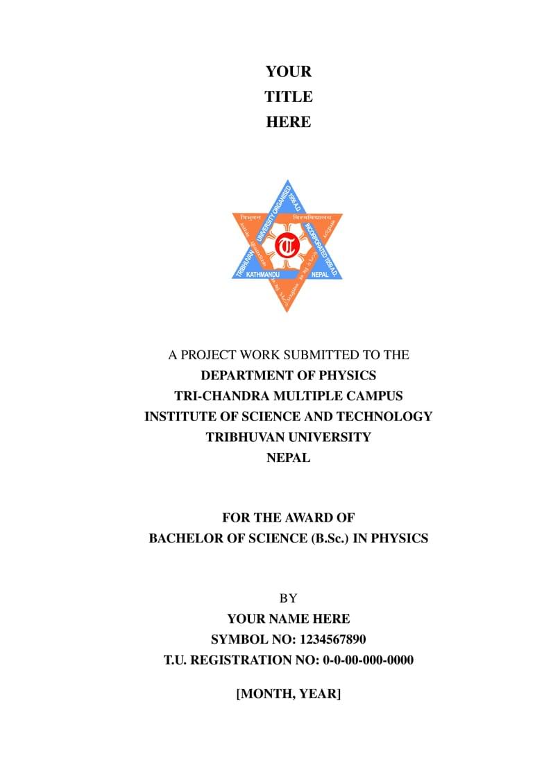 Tribhuwan University Project Work Template