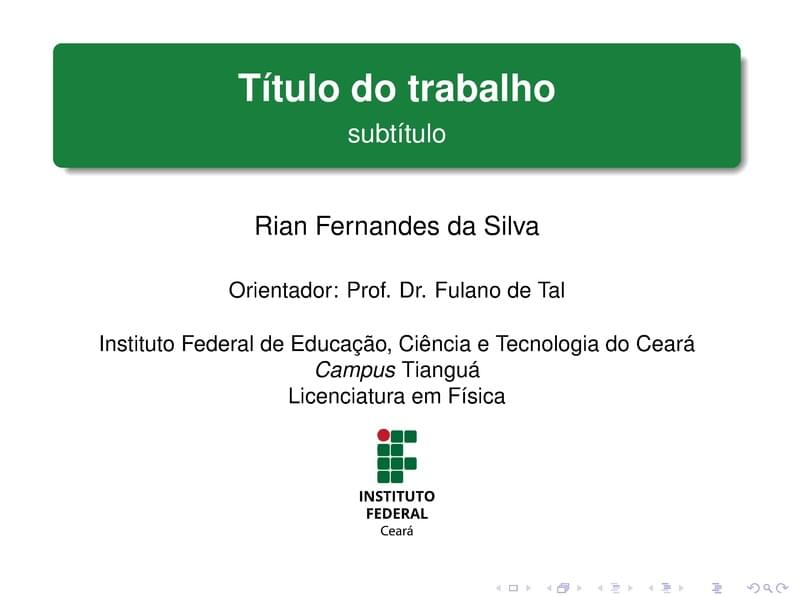 Modelo de Apresentação de TCC para IFCE