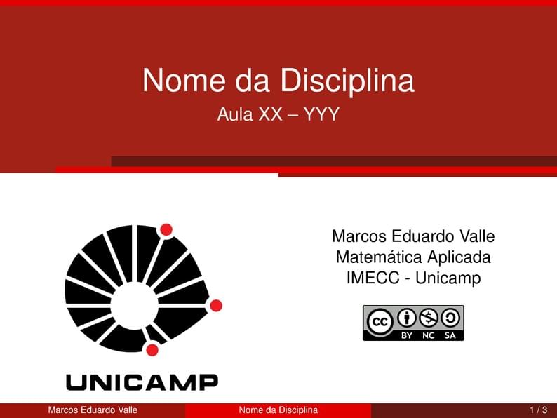 Modelo de Apresentações (Marcos Eduardo Valle - Unicamp)