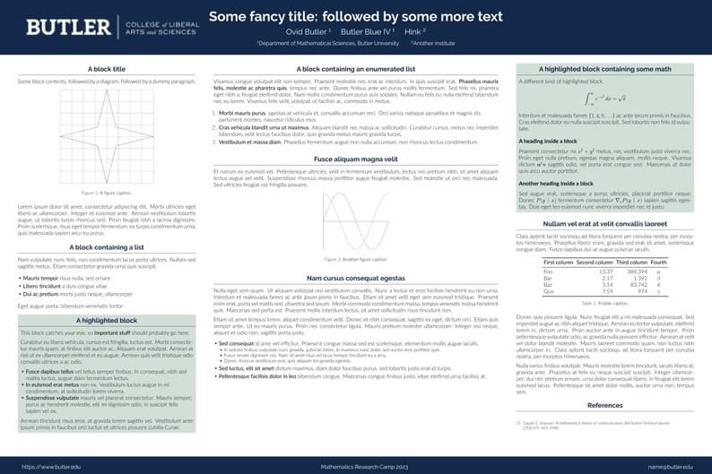 Unofficial Poster Template for Butler University