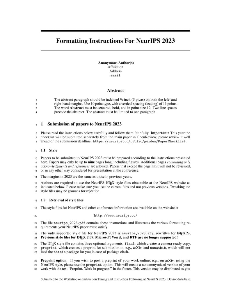 Instruction Workshop @ NeurIPS 2023 Template