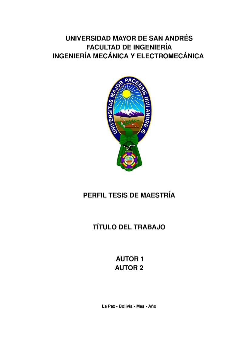 Formato No oficial de Tesis de Maestría - Facultad de Ingeniería - UMSA