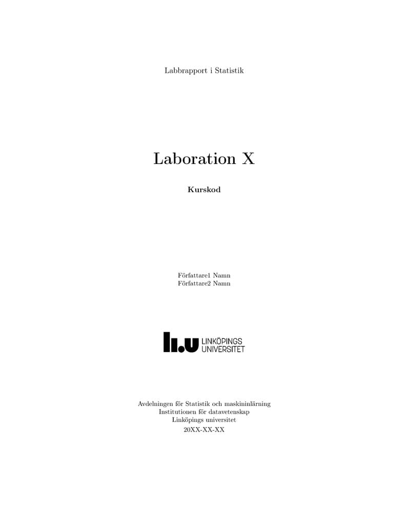 Rapportmall STIMA Laborationer