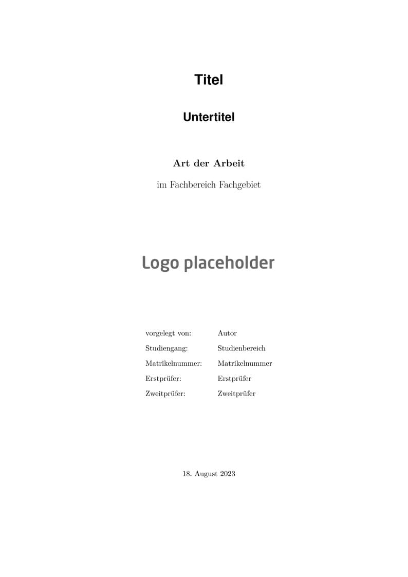 Vorlage Abschlussarbeit