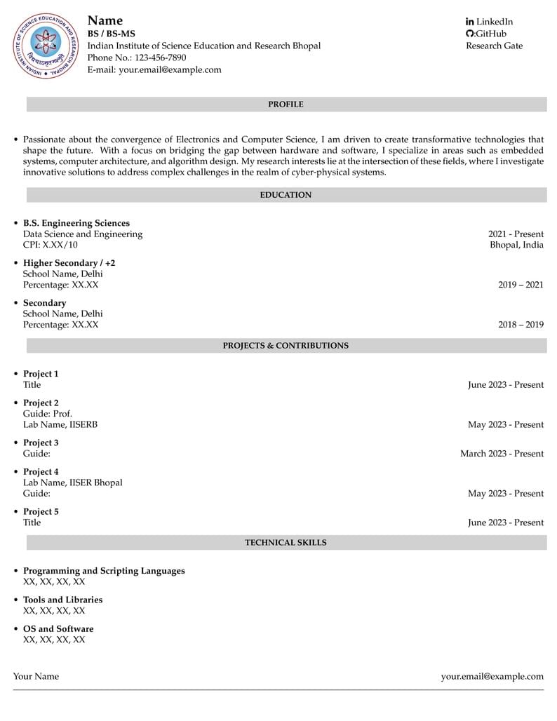 Research_CV, IISER Bhopal