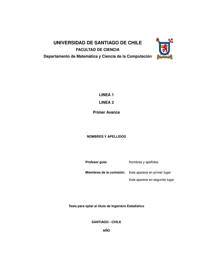 Plantilla Tesis - Ingeniería Estadística, USACH