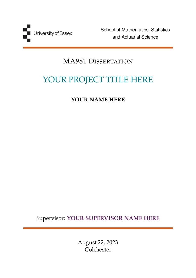 SMSAS Masters Dissertation Template