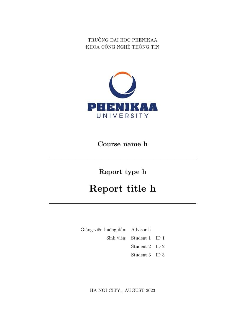 Phenikaa Report Template