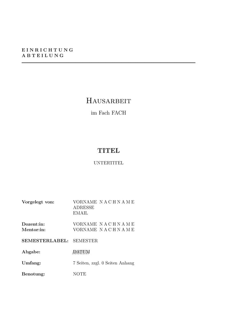 Theologische Hausarbeit