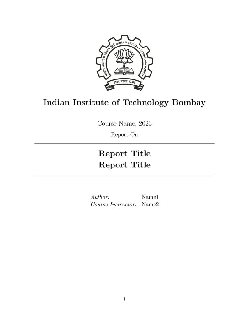 IITB Project Report Template