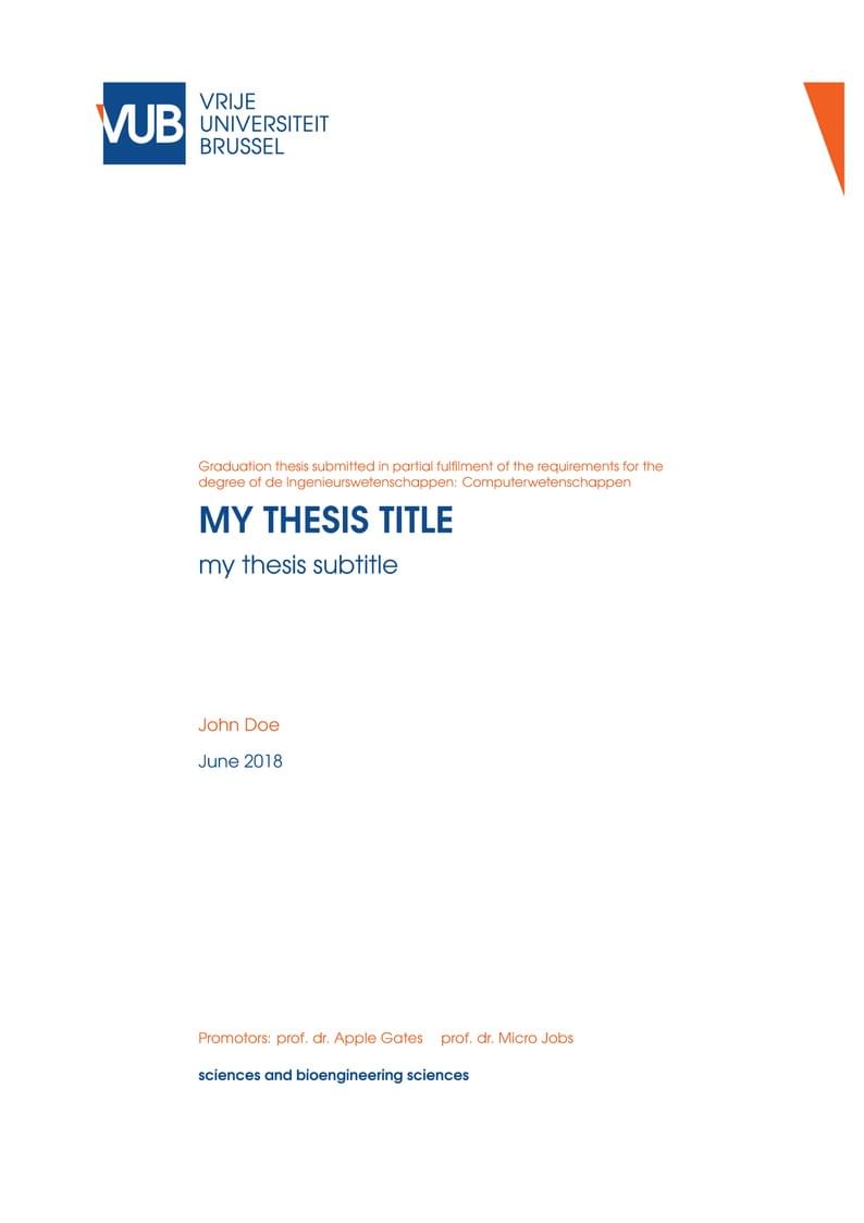 VUB - Vrije Universiteit Brussel - Thesis (Ba, Ma, or PhD)