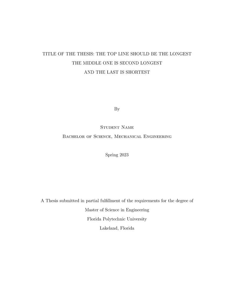 Florida Poly Thesis Template