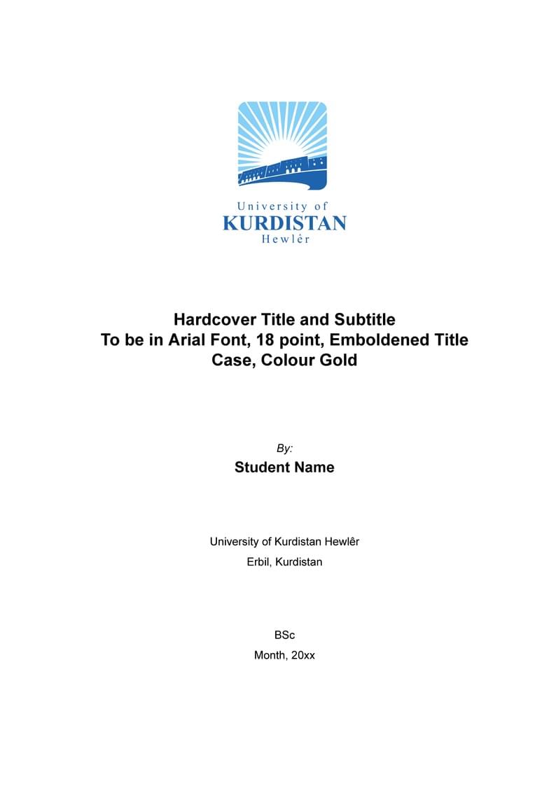 University of Kurdistan Hewlêr - Undergraduate Thesis and Dissertation