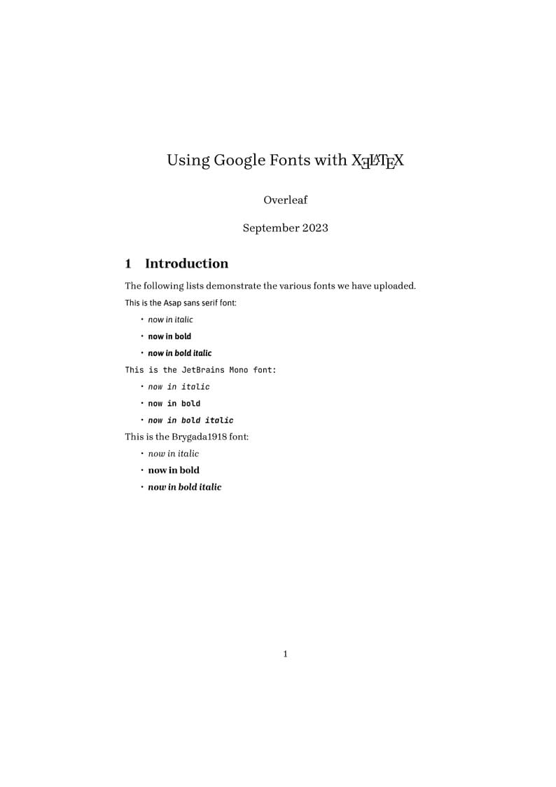 Using Google fonts with XeLaTeX