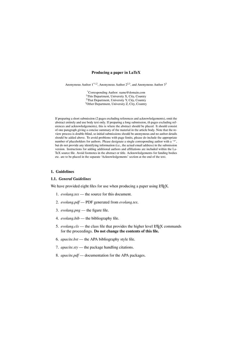 Evolang template