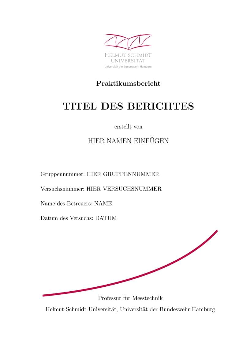 Vorlage Praktikum Messtechnik HSU