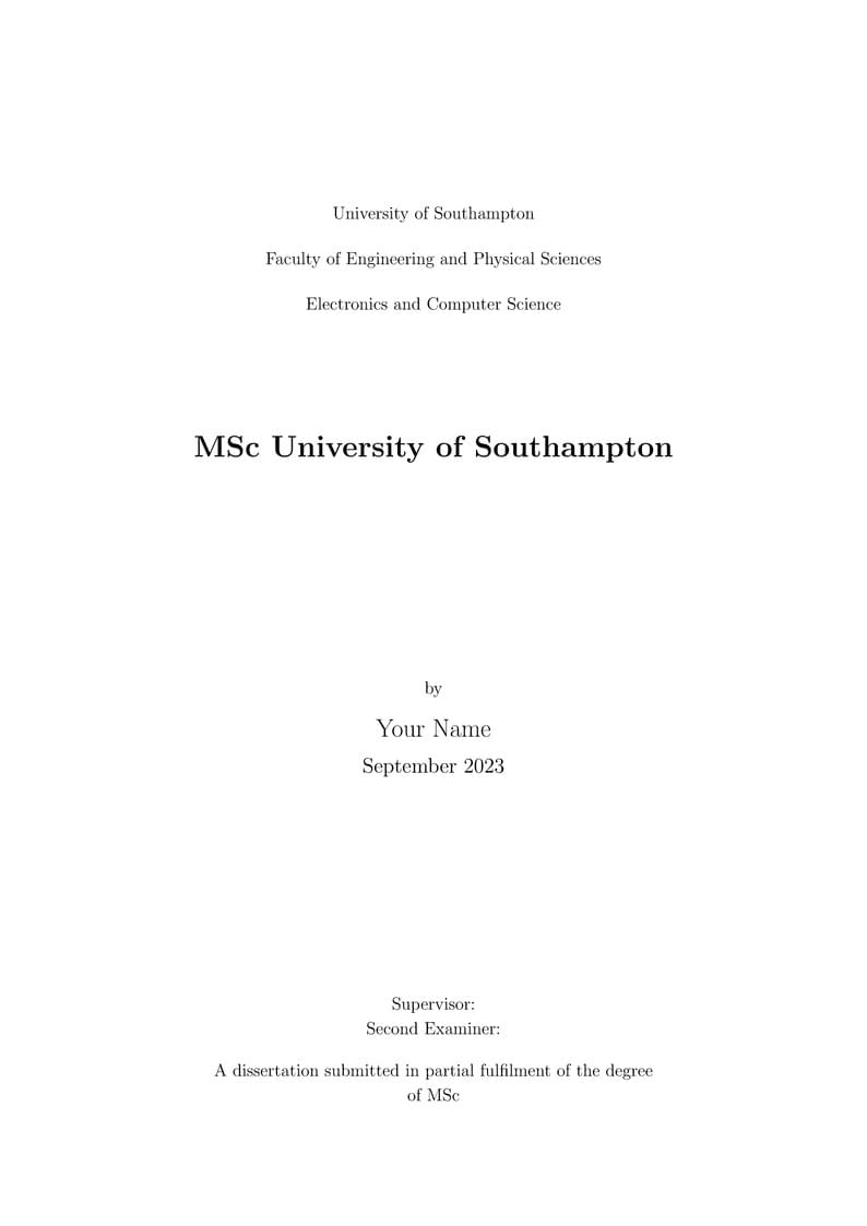 MSc University of Southampton