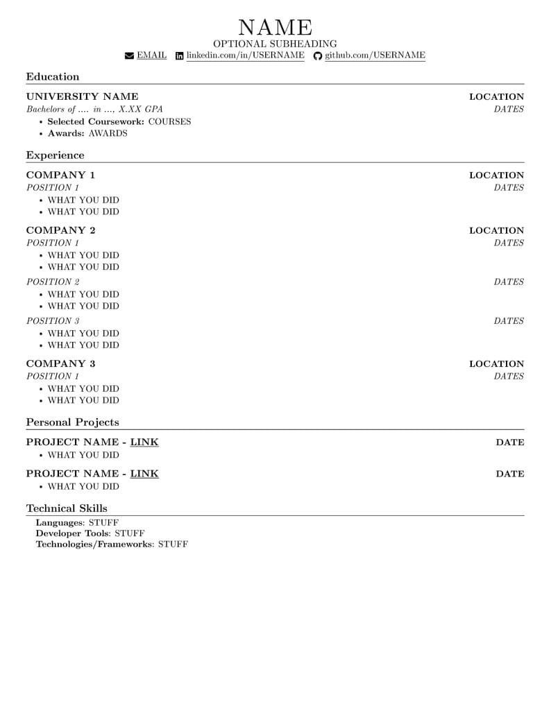 Tech Resume