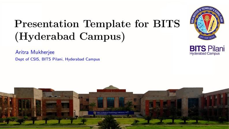 Presentation Template for BITS (Hyderabad Campus)