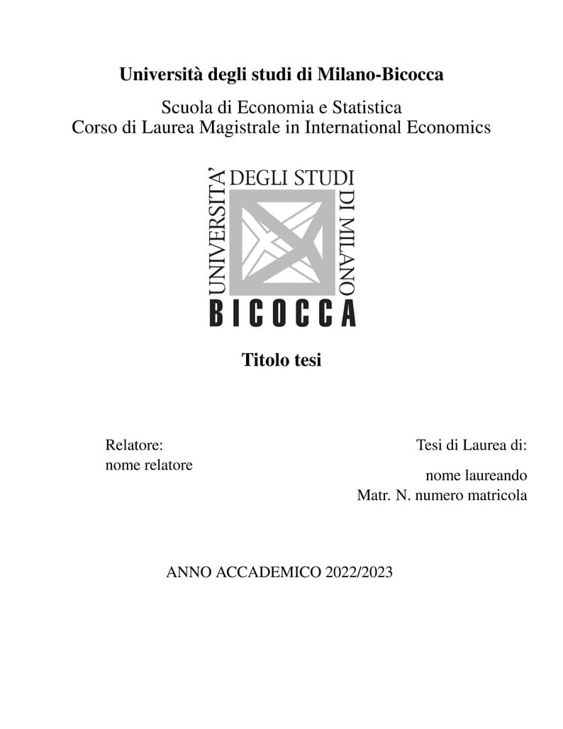 Template Thesis Bicocca -  International Economics