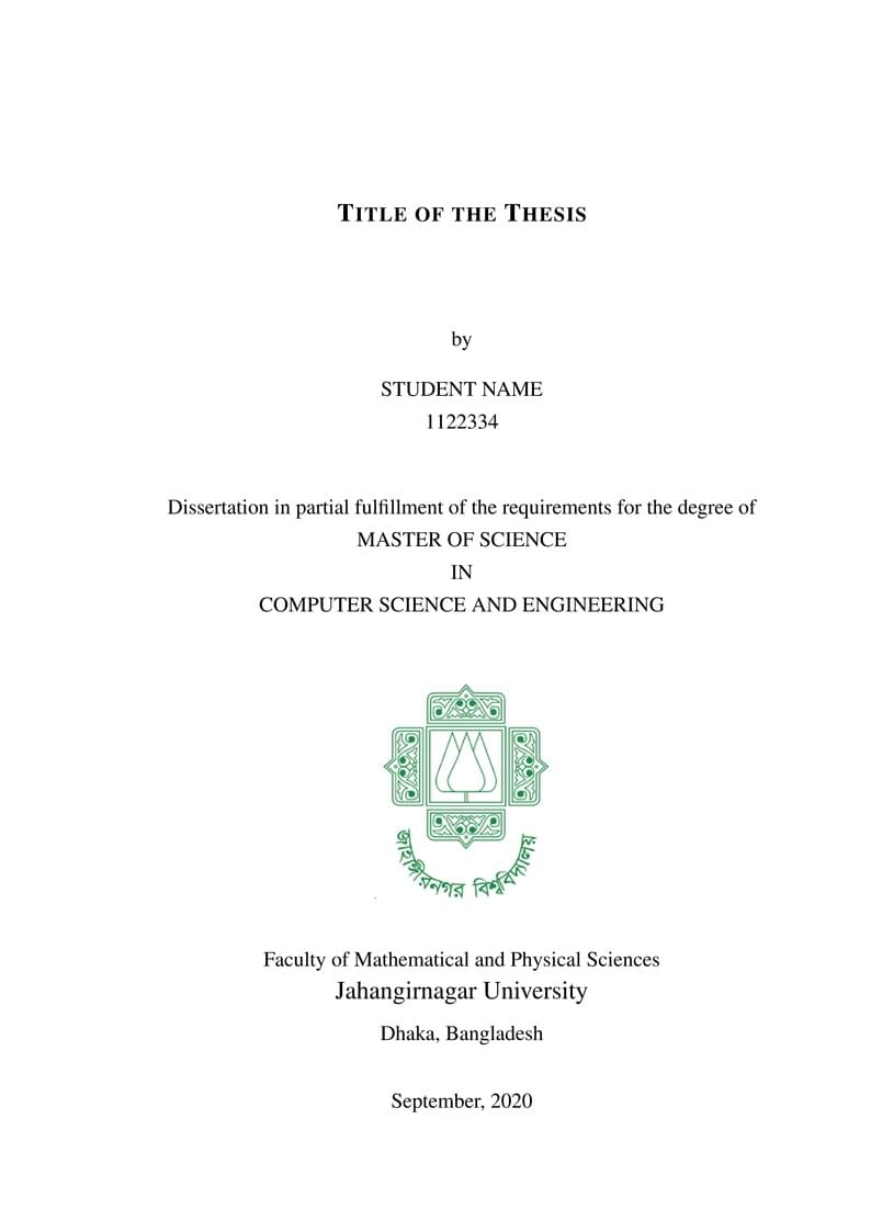 JU CSE MSc THESIS TEMPLATE